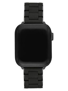 MICHELE 38/40 mm Black Silicone-Wrapped Bracelet Band for Apple Watch Steel